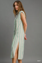 Load image into Gallery viewer, Umgee -Mint Striped Midi Dress
