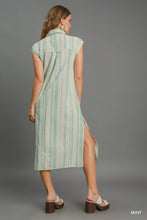 Load image into Gallery viewer, Umgee -Mint Striped Midi Dress
