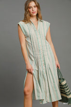 Load image into Gallery viewer, Umgee -Mint Striped Midi Dress
