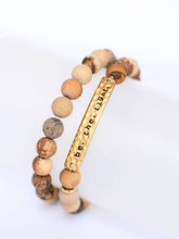 Load image into Gallery viewer, Be The Light Stone stretch bracelet set--Brown Tones
