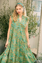 Load image into Gallery viewer, Umgee Tiered Silhouette Sage Dress
