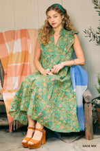 Load image into Gallery viewer, Umgee Tiered Silhouette Sage Dress
