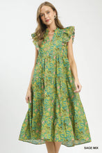 Load image into Gallery viewer, Umgee Tiered Silhouette Sage Dress

