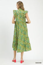 Load image into Gallery viewer, Umgee Tiered Silhouette Sage Dress
