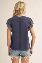 Load image into Gallery viewer, Jodifl Flutter Sleeve American Flag Top
