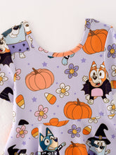 Load image into Gallery viewer, Halloween Cartoon Girls Pumpkin Print Milk Silk Dress
