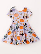 Load image into Gallery viewer, Halloween Cartoon Girls Pumpkin Print Milk Silk Dress
