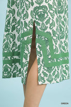Load image into Gallery viewer, Umgee Two Tone Abstract Print Midi Dress-- Green
