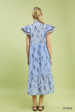 Load image into Gallery viewer, Umgee Blue Floral Tiered Midi Dress
