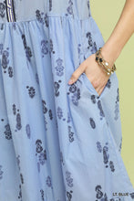 Load image into Gallery viewer, Umgee Blue Floral Tiered Midi Dress
