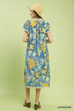 Load image into Gallery viewer, Umgee Boho Flutter Sleeve Midi Dress--Lagoon (Blues)
