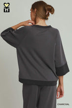 Load image into Gallery viewer, UMGEE Cloud Knit Modal Crewneck Top--Charcoal
