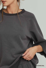 Load image into Gallery viewer, UMGEE Cloud Knit Modal Crewneck Top--Charcoal
