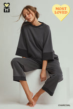 Load image into Gallery viewer, UMGEE Cloud Knit Modal Crewneck Top--Charcoal
