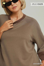 Load image into Gallery viewer, UMGEE Cloud Knit Modal Crewneck Top--Coco Brown--Regular an Plus Sizes
