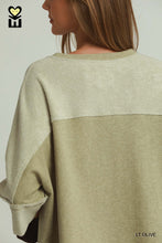 Load image into Gallery viewer, Umgee French Terry Contrast Pullover - Lt Olive
