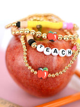 Load image into Gallery viewer, Apple for the TEACHER bright colored bracelet stack jewelry
