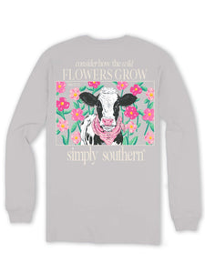 Simply Southern Long Sleeve Tee--Cow--Whitewater