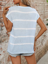 Load image into Gallery viewer, Ladies Round Neck Blouse --Thick Needle Casual Striped Sweater
