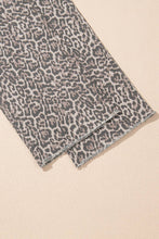 Load image into Gallery viewer, Brown Leopard Frayed Edge Wide Leg High Waist Jeans
