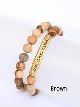 Load image into Gallery viewer, Be The Light Stone stretch bracelet set--Brown Tones
