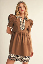 Load image into Gallery viewer, Jodifl Lepard Trim-Scallop Trim Dress
