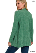 Load image into Gallery viewer, Heather Ribbed Sweater Open Front Two Pockets Cardigan
