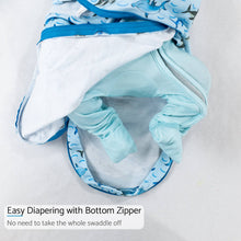 Load image into Gallery viewer, Jawsome Shark Ocean Them Sleep Swaddle 100% Organic Cotton
