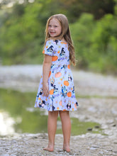 Load image into Gallery viewer, Fall Cartoon Girls Pumpkin Print Milk Silk Dress
