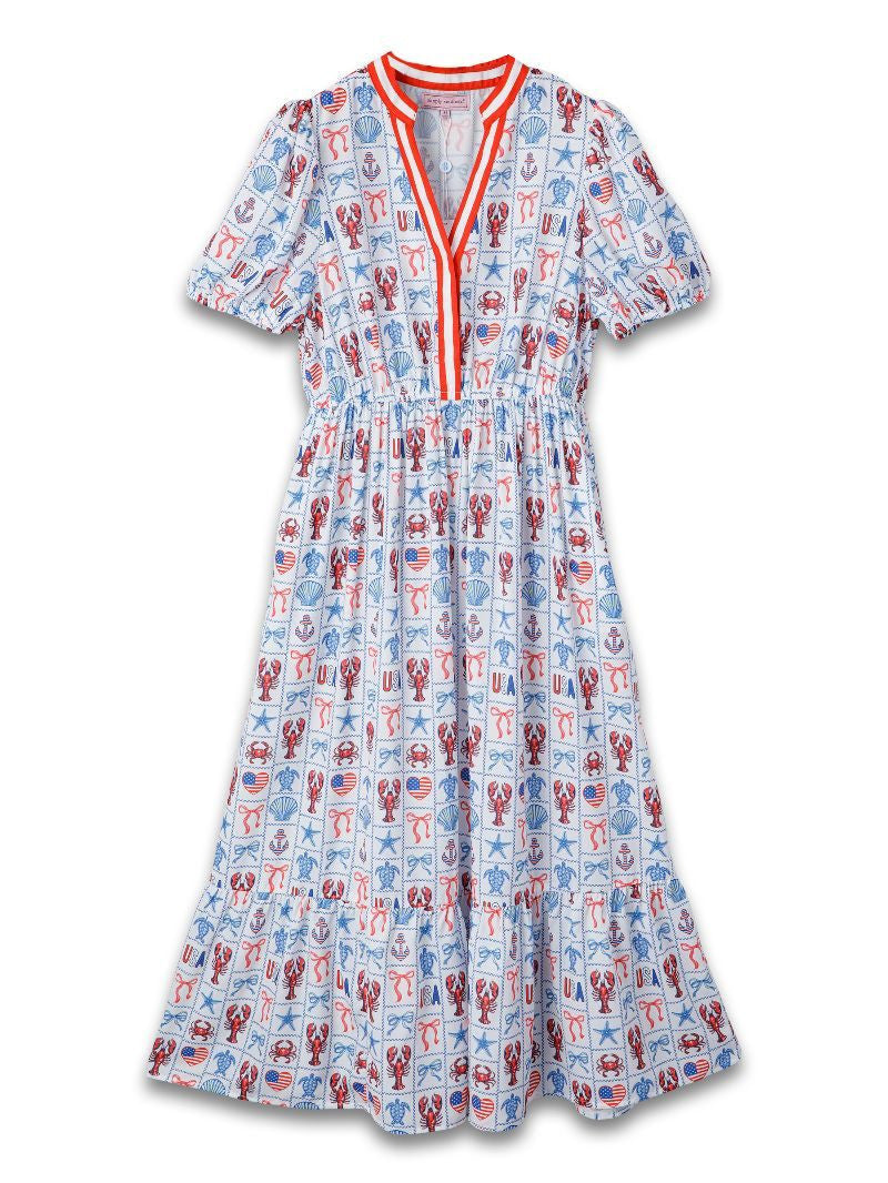 Americana--Simply Southern Red/White/Blue Maxi Dress – Lilly Abigails Boutique