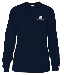 Simply Southern Long Sleeve Tee--Alright--Navy