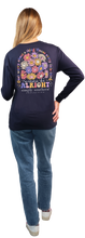 Load image into Gallery viewer, Simply Southern Long Sleeve Tee--Alright--Navy
