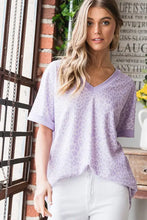 Load image into Gallery viewer, Lavender Animal Print V Neck Top
