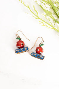 Apple For Teacher-Study Time--Necklace or Earrings