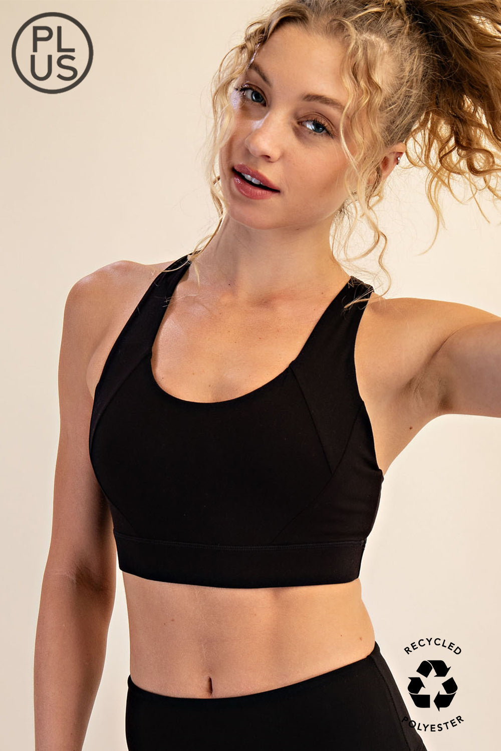 PLUS SIZE ACTIVE CRISS CROSS SPORTSBRA BY RAE MODE