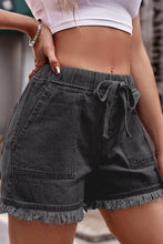 Load image into Gallery viewer, Elastic Waist Casual Denim Shorts
