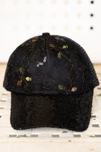 Load image into Gallery viewer, FLOWER FLASH BLACK MESH CAP
