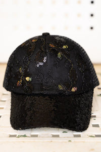 FLOWER FLASH BLACK MESH CAP
