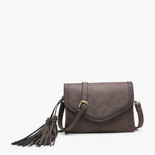 Load image into Gallery viewer, Jen &amp; Co Sloane Suede Flapover Whipstitch Crossbody
