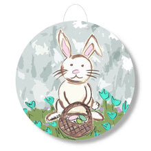 Load image into Gallery viewer, Bunny with Basket - Door Hanger
