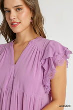 Load image into Gallery viewer, Umgee--Eyelet Detial Tiered Midi Dress--Lavender
