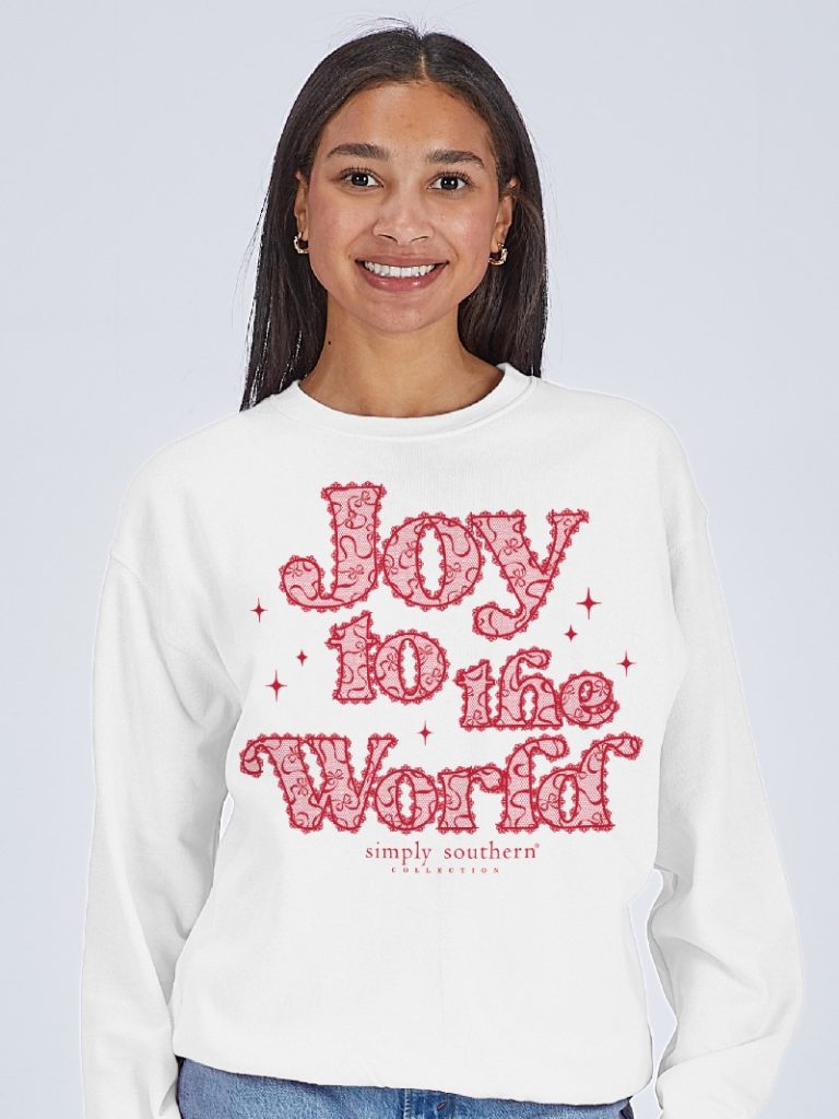 Simply Southern Holiday Crew--Joy--Snow (White)