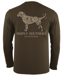 Simply Southern Men's Long Sleeve Unisex Tee--Camo