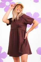 Load image into Gallery viewer, Stitch Detail Roll-Up Sleeve Dress
