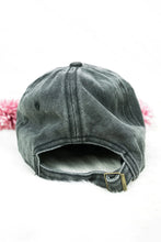 Load image into Gallery viewer, WHITE CHENILLE GLITTER &#39;D&#39; PATCH BLACK CAP
