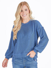 Load image into Gallery viewer, Simply Southern &quot;Amber&quot; Knit Top--Dark Blue
