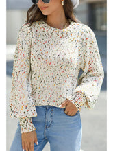 Load image into Gallery viewer, Beige Colorful Dots Cable Knit Crew Neck Sweater
