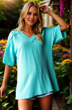 Load image into Gallery viewer, Ribbed V Neck Top
