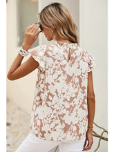 Load image into Gallery viewer, Floral Print Ruffle Short Sleeve Blouse
