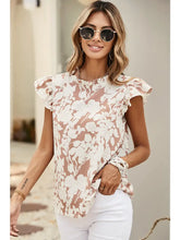 Load image into Gallery viewer, Floral Print Ruffle Short Sleeve Blouse
